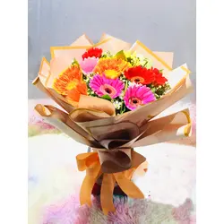 8pcs. Mixed Color Gerberas in a Bouquet