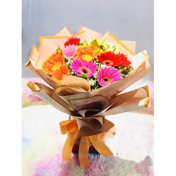 8pcs. Mixed Color Gerberas in a Bouquet