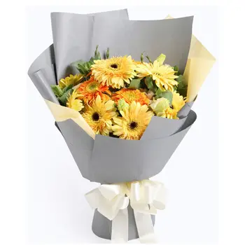 12 Yellow Gerberas in a Bouquet